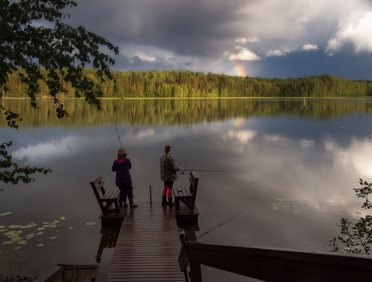 photo "***" tags: landscape, genre, rainbow, summer, детство