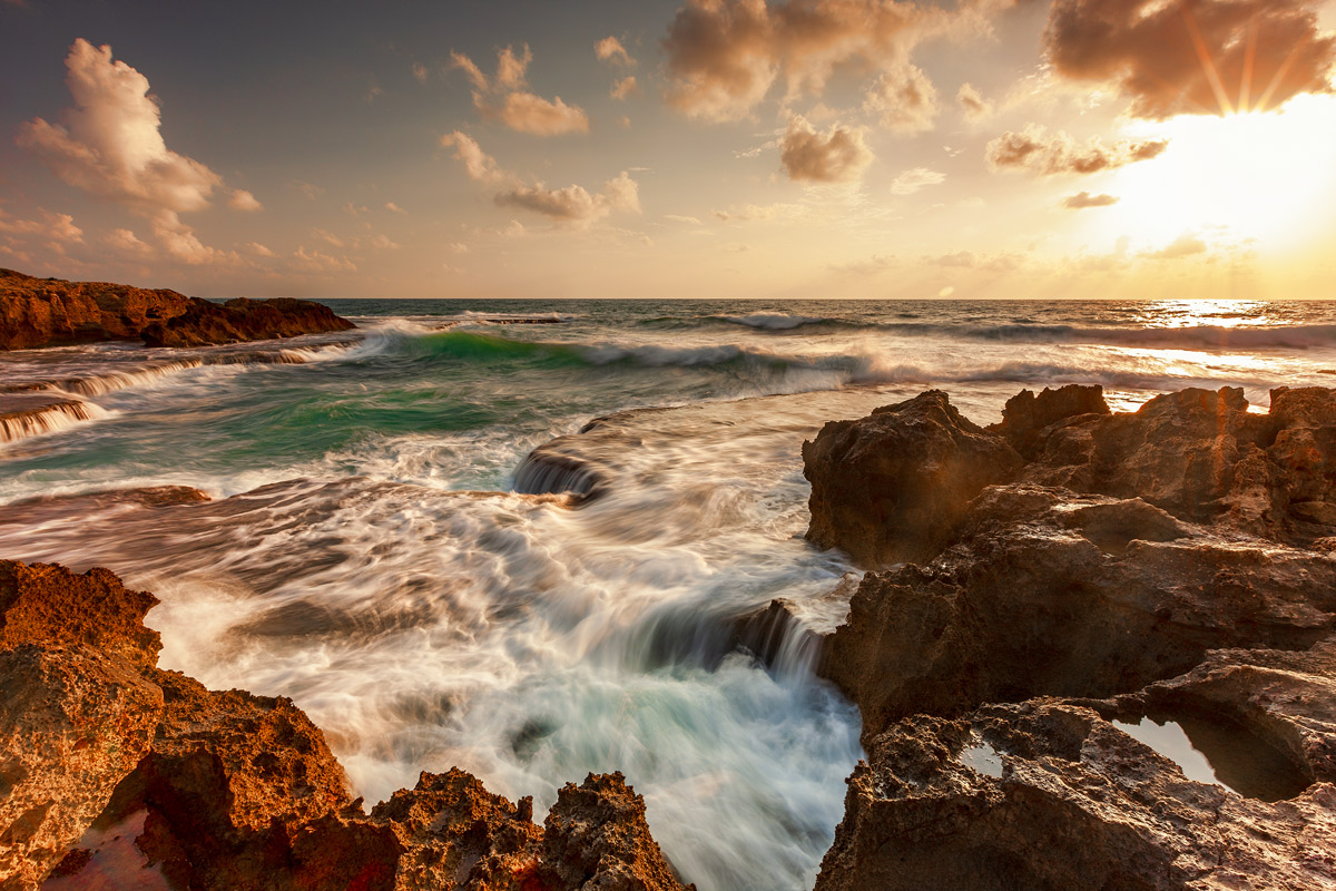 photo "Mediterranean sea" tags: landscape, Dawn, Israel, Landscape, Mediterranean Sea, Sand, Shore, beach, beautiful, blue, calm, clouds, longexposure, mirror, nationalpark, nature, north, park, scenery, scenic, sea, seascape, shoreline, sky, stones, summer, sun, sunset, surf, tide, tourism, travel, twilight, vibrant, voyage, water, waves, winds, yellow