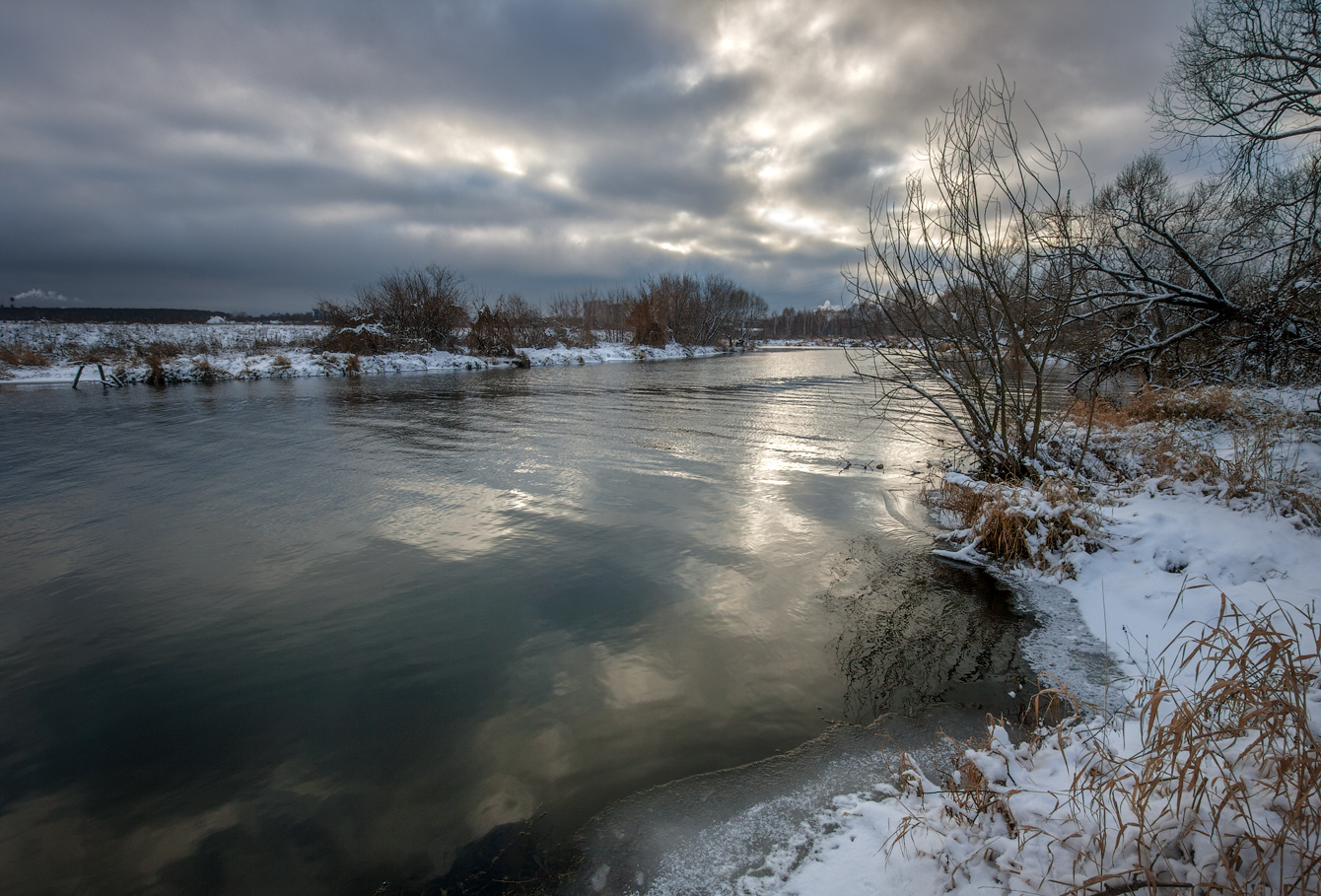 фото "Первый снег" метки: пейзаж, Клязьма, вода, осень, река