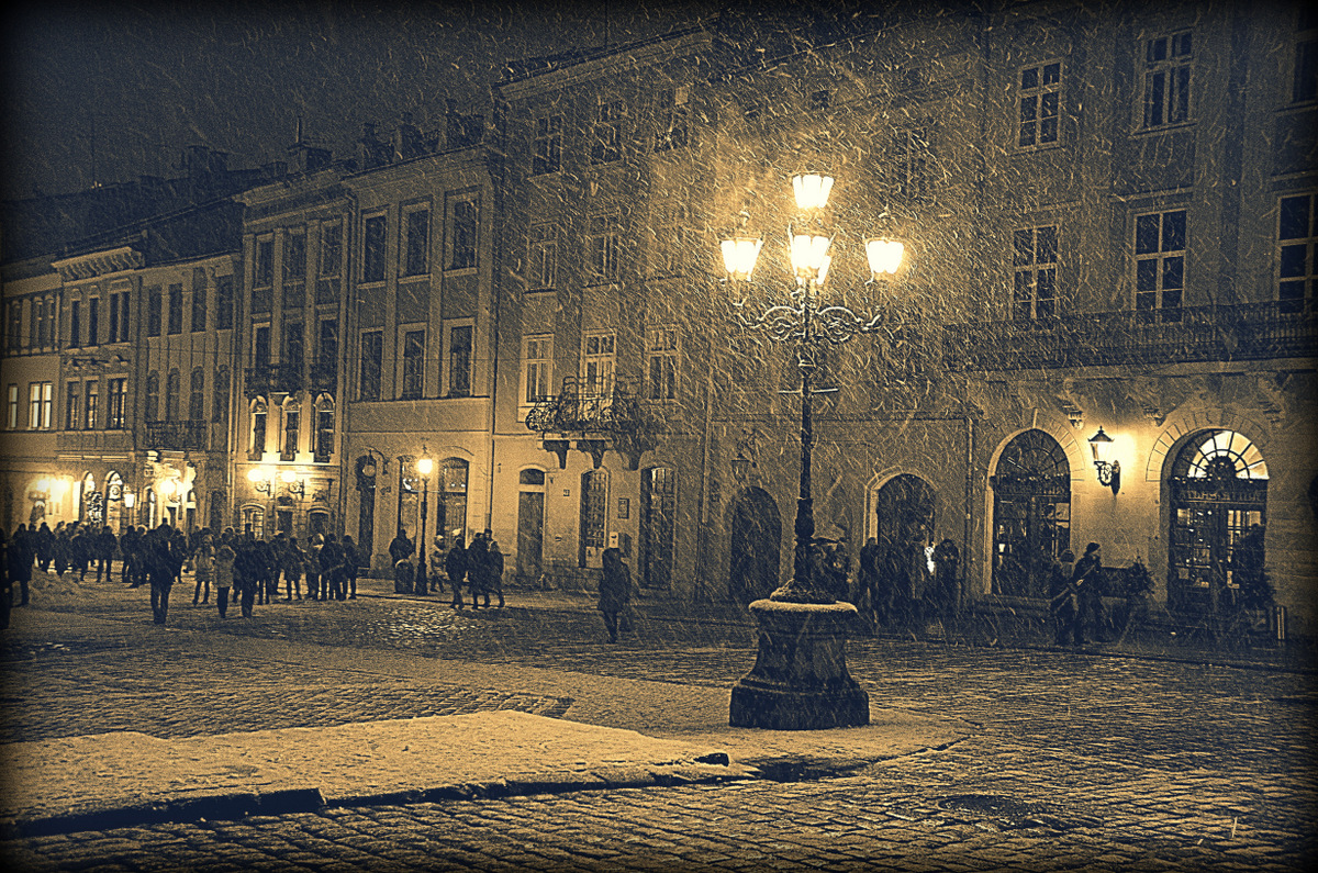 фото "Снег во Львове..." метки: стрит-фото, черно-белые, путешествия, Украина, путешествия