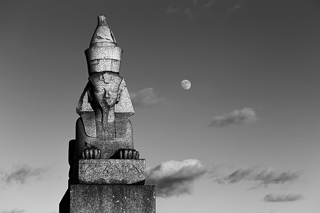 фото "Сфинкс." метки: черно-белые, архитектура, город, Луна, Санкт-Петербург, питер, сфинкс