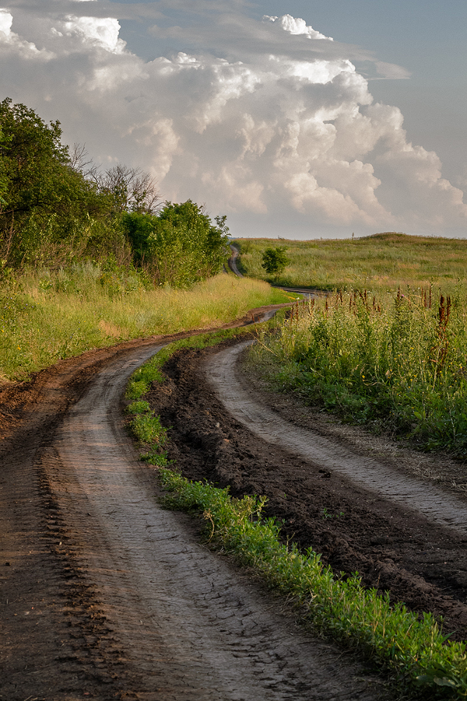 photo "Country road" tags: landscape, nature, travel, clouds, просёлок, просёлочная дорога