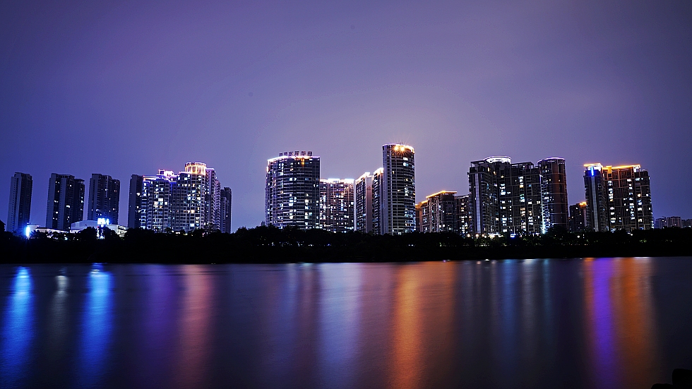 photo "the night" tags: landscape, street, city, Asia, lake, night, summer, sunset, water