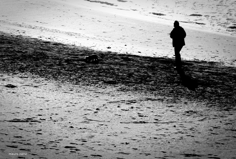 photo "a walk alone" tags: black&white, 