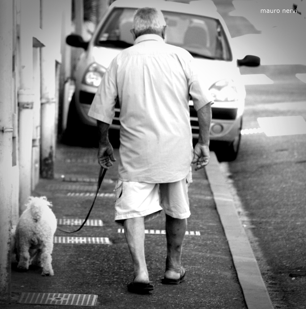 photo "a walk" tags: black&white, 