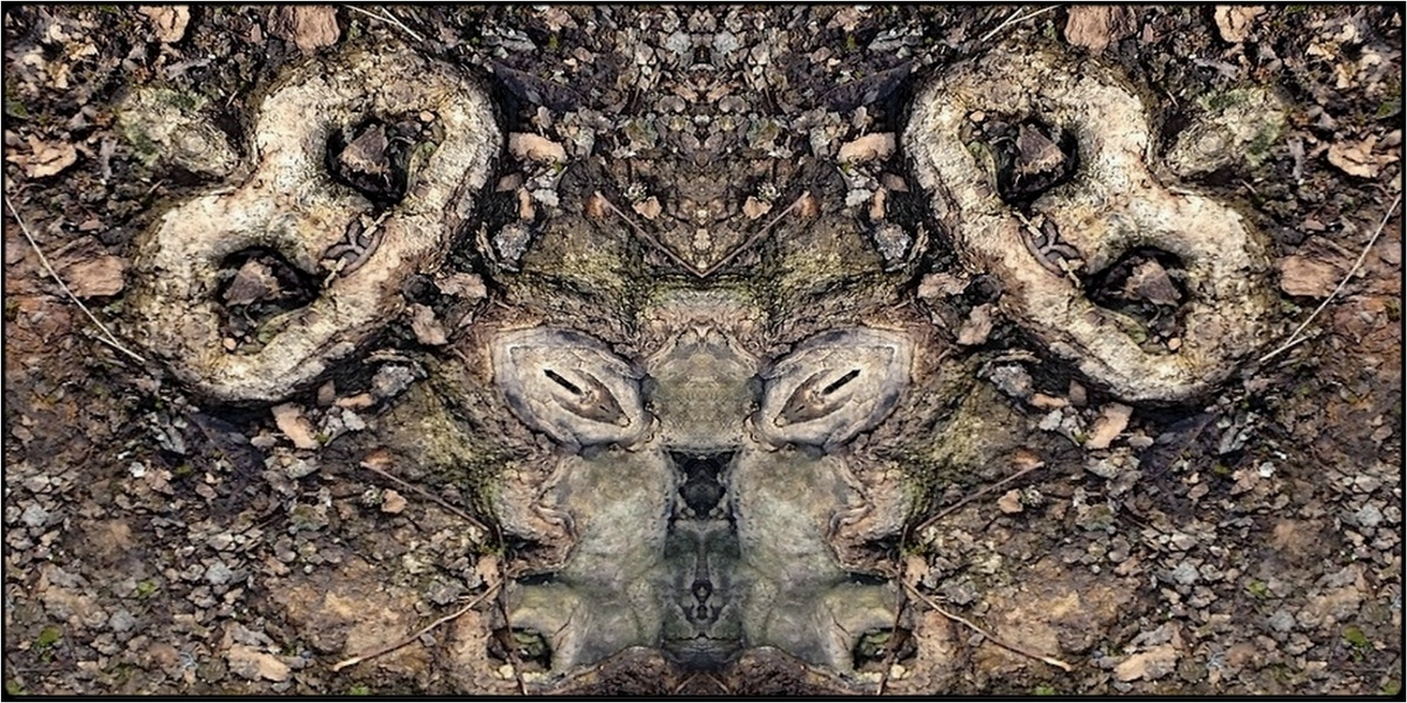 photo "die zwillinge - the twins" tags: digital art, macro and close-up, nature, bark, close-up, mirror, tree