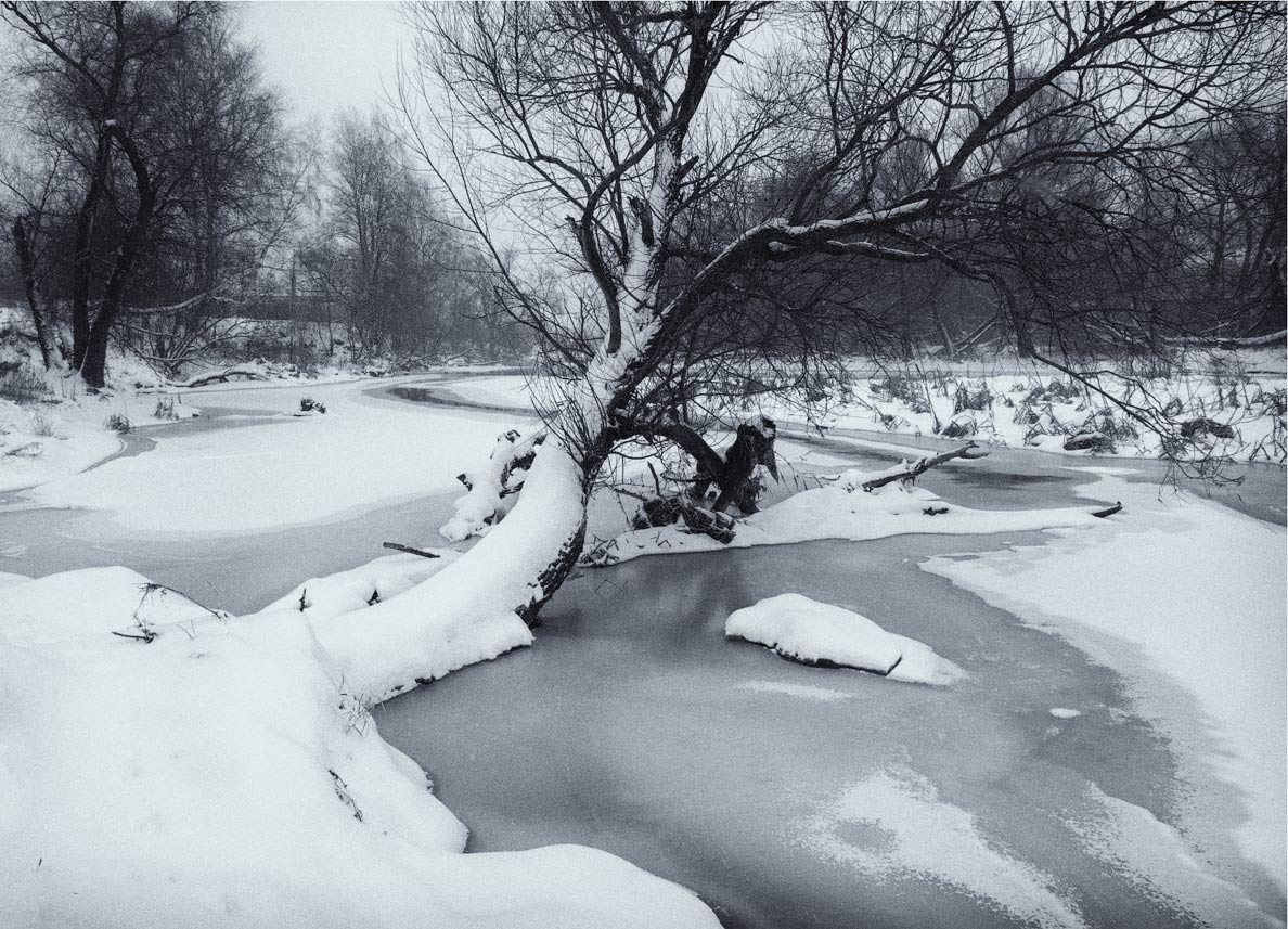 фото "***" метки: пейзаж, черно-белые, Клязьма, зима, река