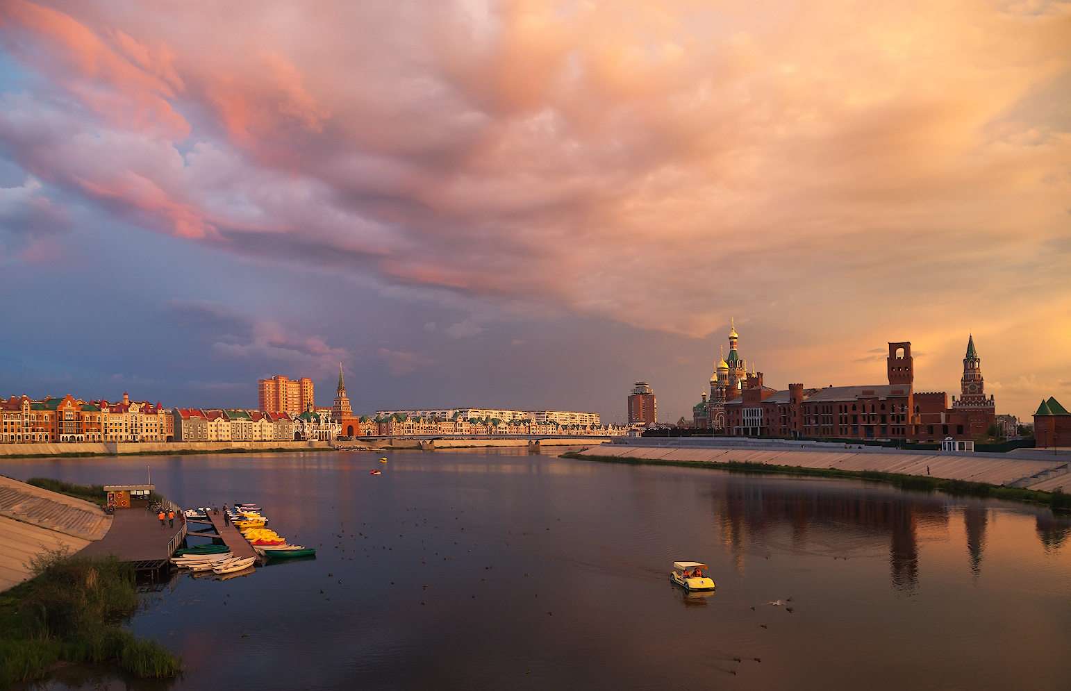 photo "***" tags: city, architecture, landscape, evening, summer, sunset, Йошкар-Ола, Марий Эл, Набережная