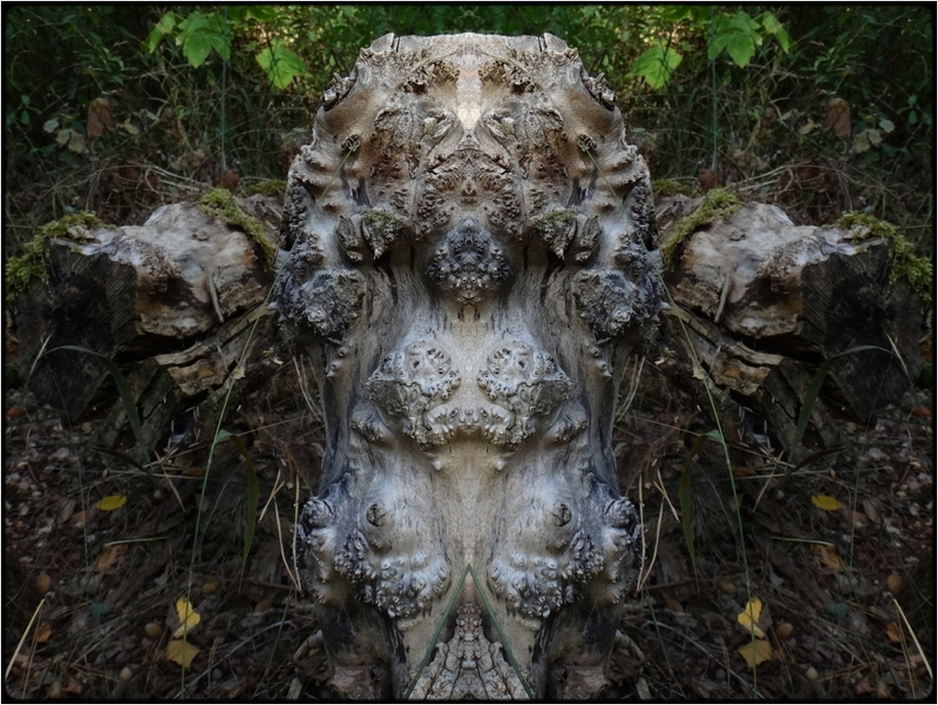 photo "king laurin" tags: digital art, macro and close-up, nature, bark, close-up, mirror, root, tree