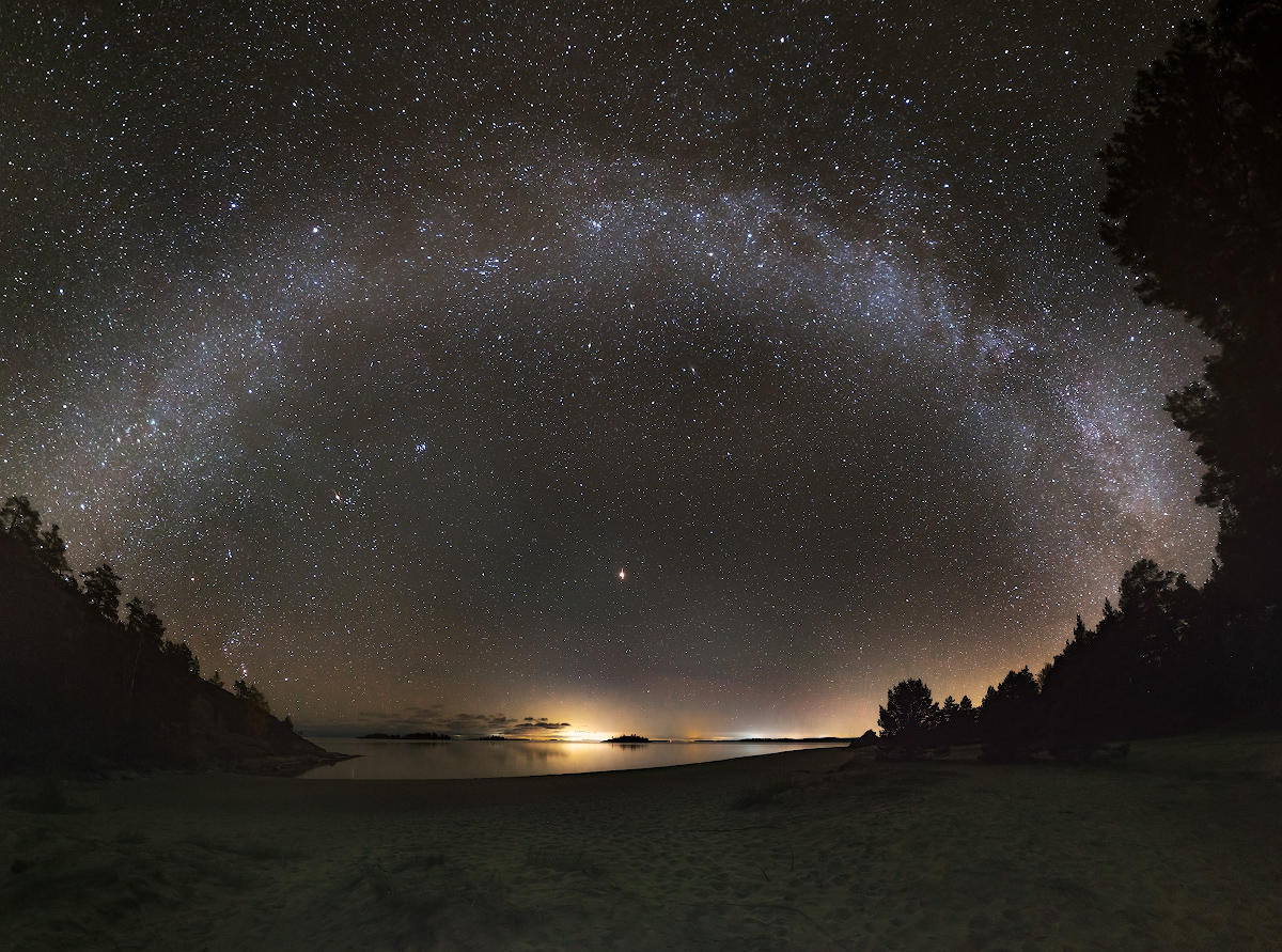 photo "***" tags: landscape, nature, Karelia, night, Ладога, млечный путь