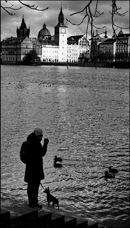 photo "На берегу острова" tags: black&white, Prag, Prague, Praha