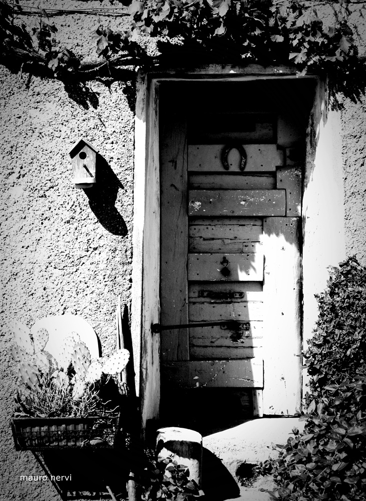 photo "countryside: the door" tags: black&white, 