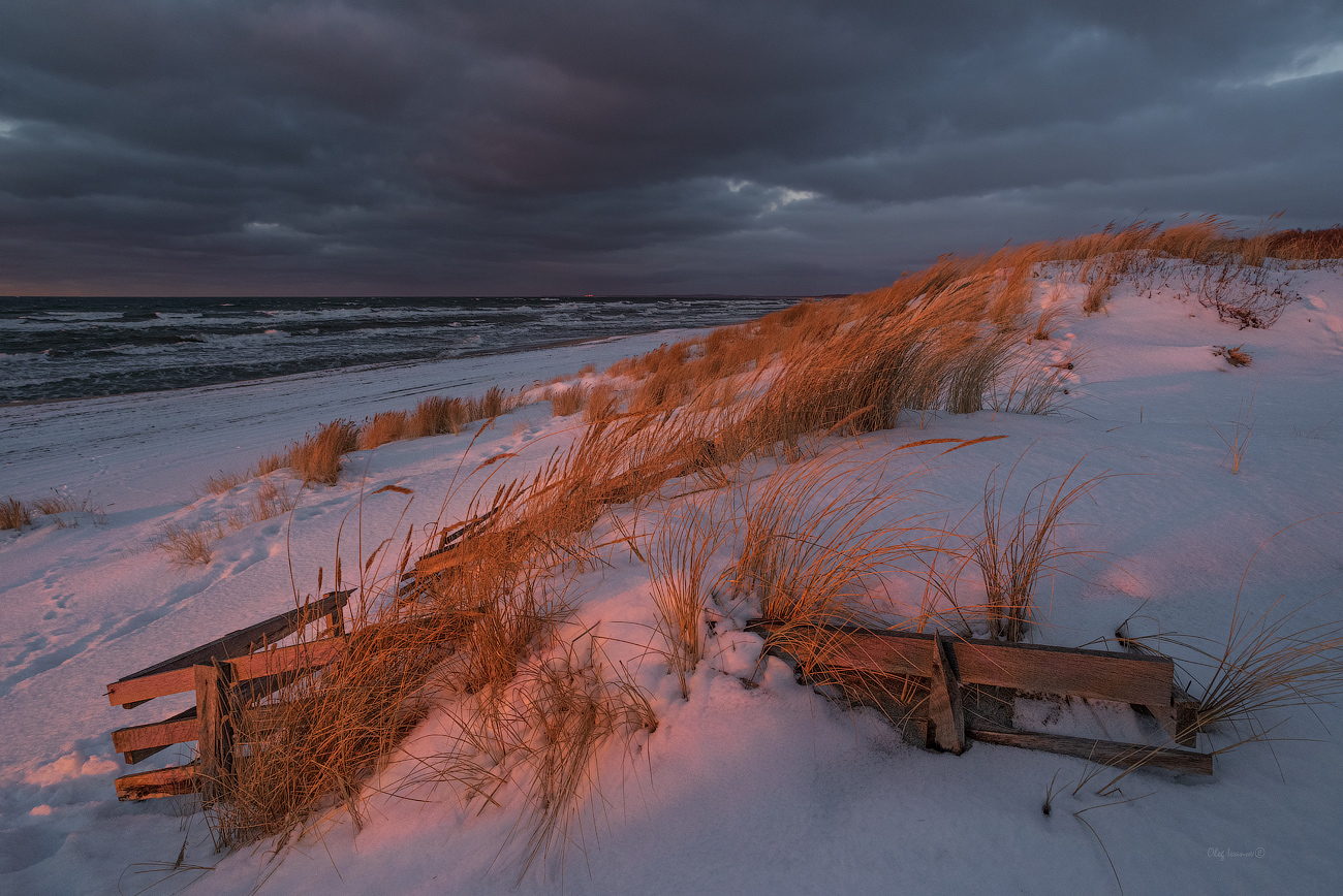 photo "***" tags: landscape, beach, clouds, sea, sunset, winter, Балтийск, Балтийское море, Балтика, Калининградская область, шторм