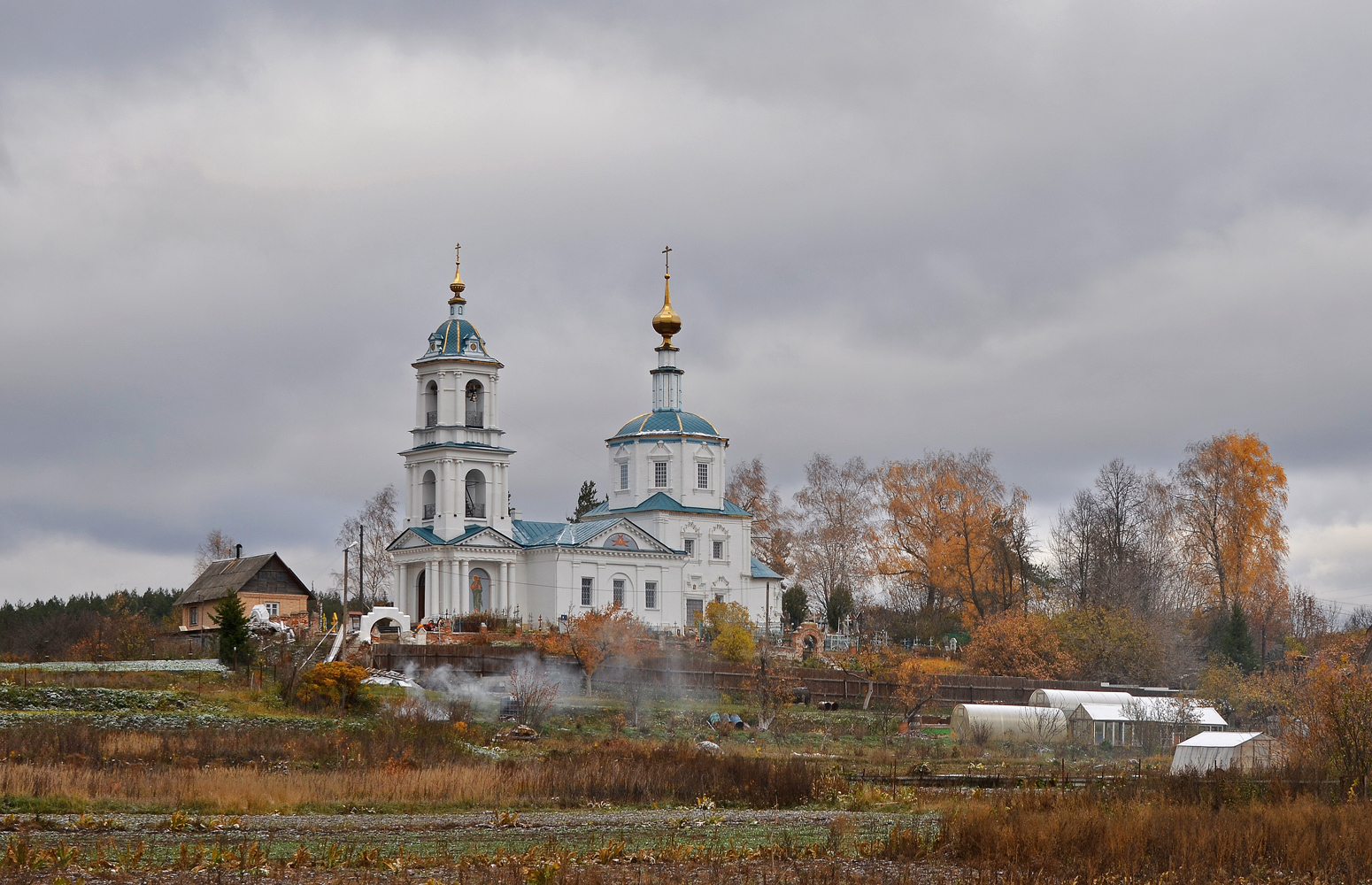 фото "Где-то в России..." метки: пейзаж, осень, провинция, храмы