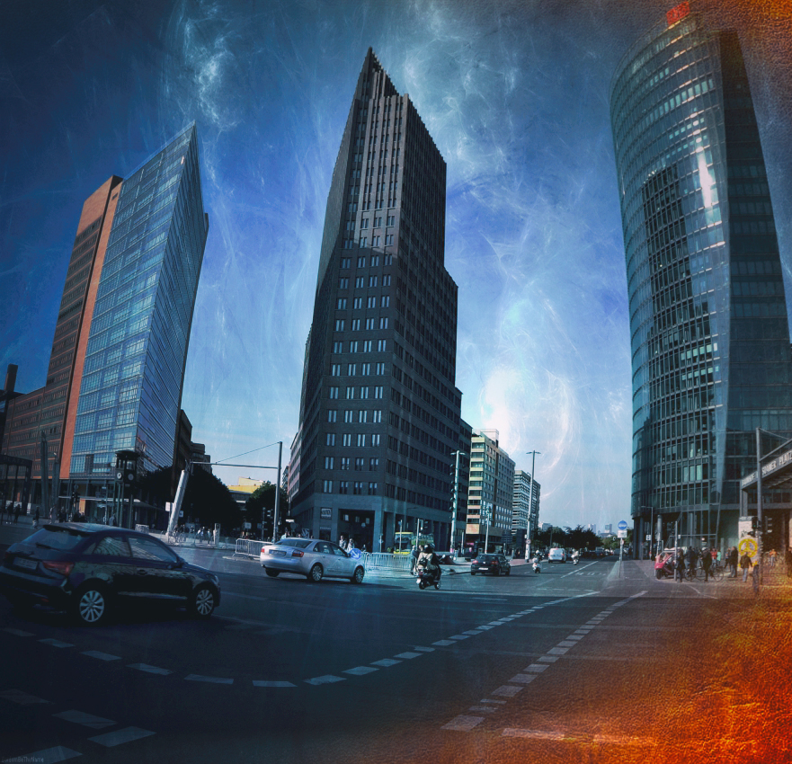 фото "Berlin. Potsdamer Platz." метки: город, архитектура, фотомонтаж, 