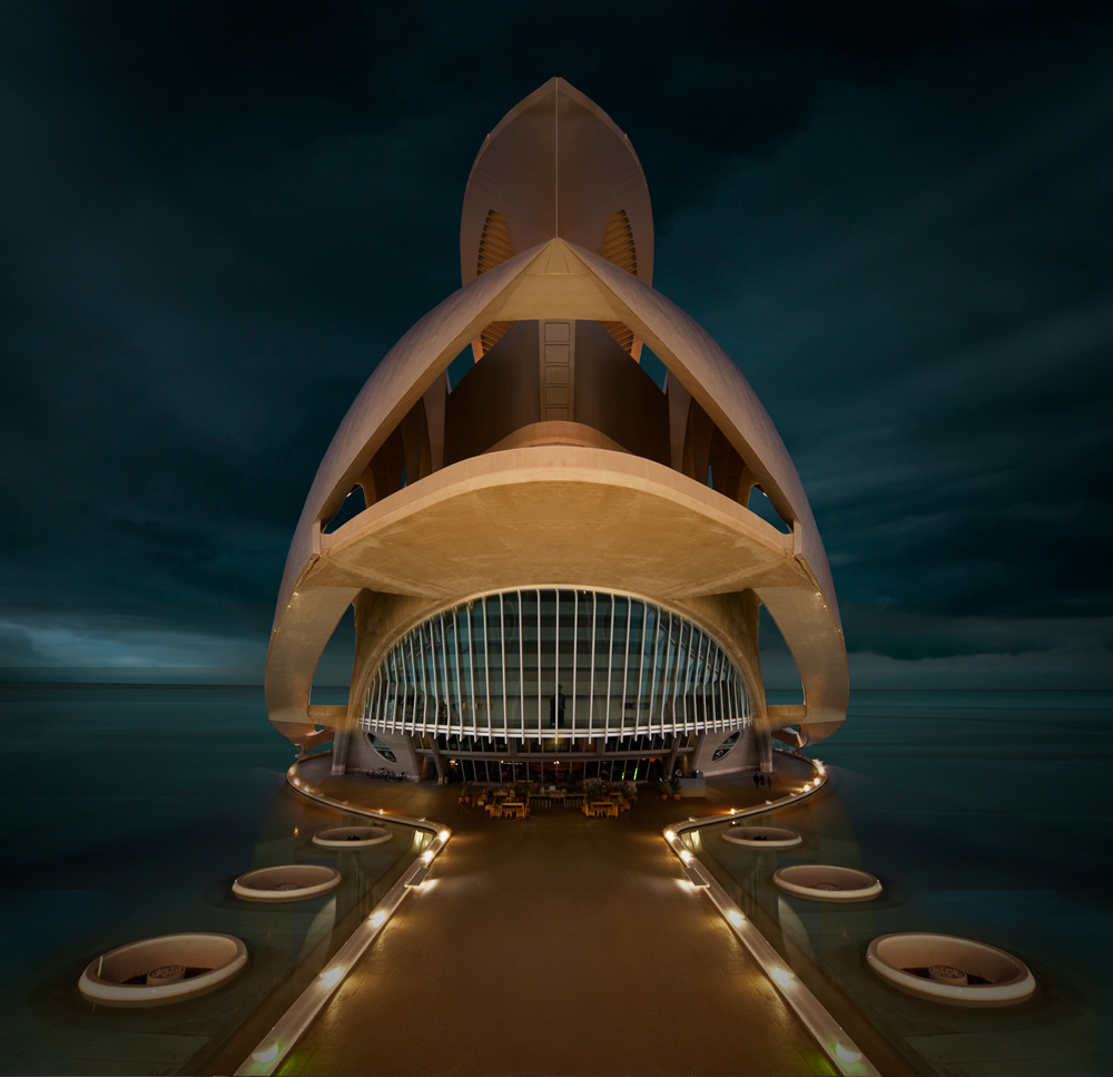 photo "Das Opernhaus in Valencia" tags: digital art, portrait, landscape, Architektur, Europe, Santiago Calatrava, Valencia, kunst