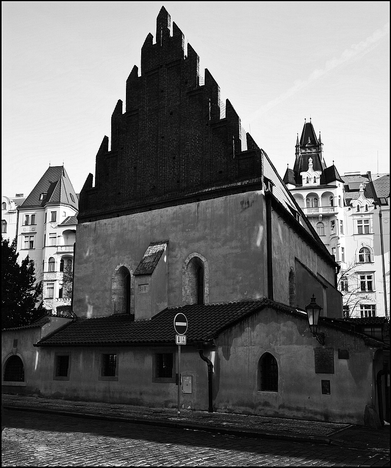 photo "Староновая синагога" tags: black&white, architecture, Prag, Prague, Praha