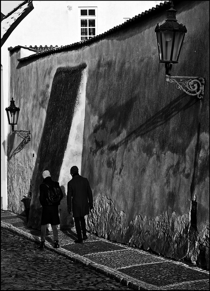 фото "Фонари и пара" метки: черно-белые, Prag, Praha, Прага