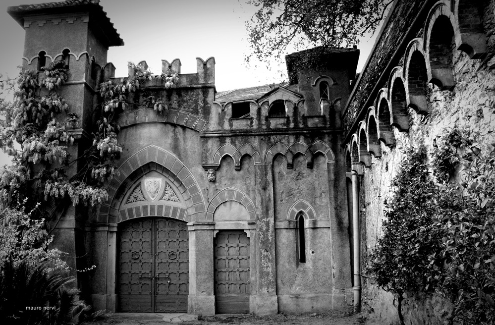 photo "ancient walls in the park" tags: black&white, 