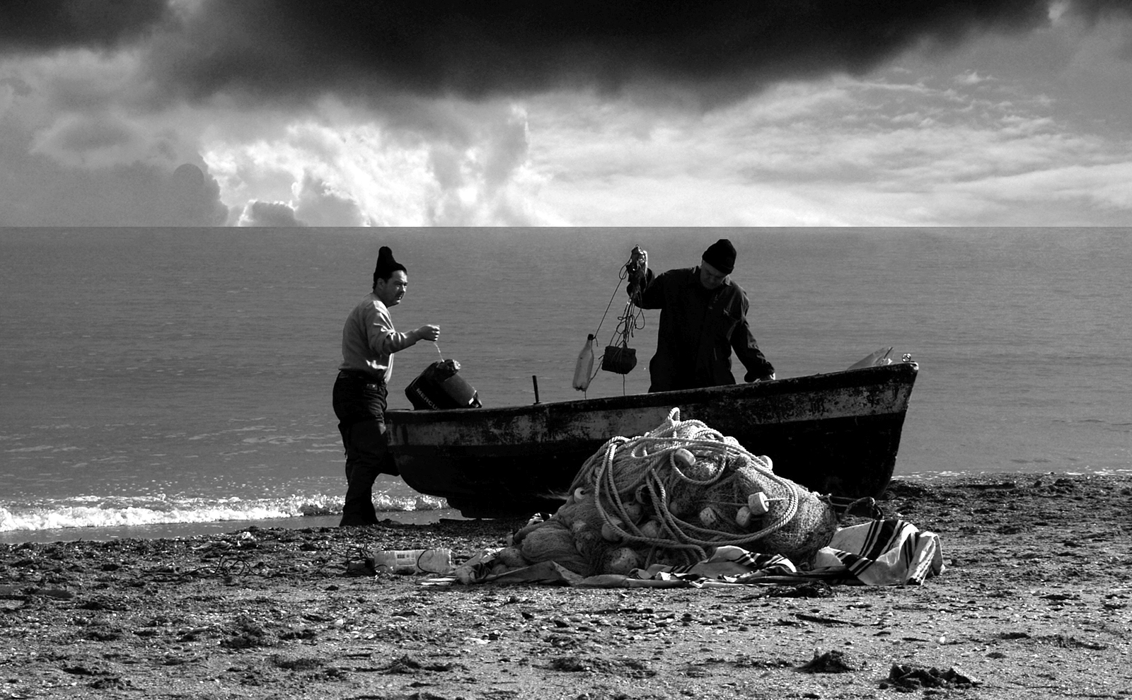 фото "Return of Fishermen" метки: черно-белые, sea