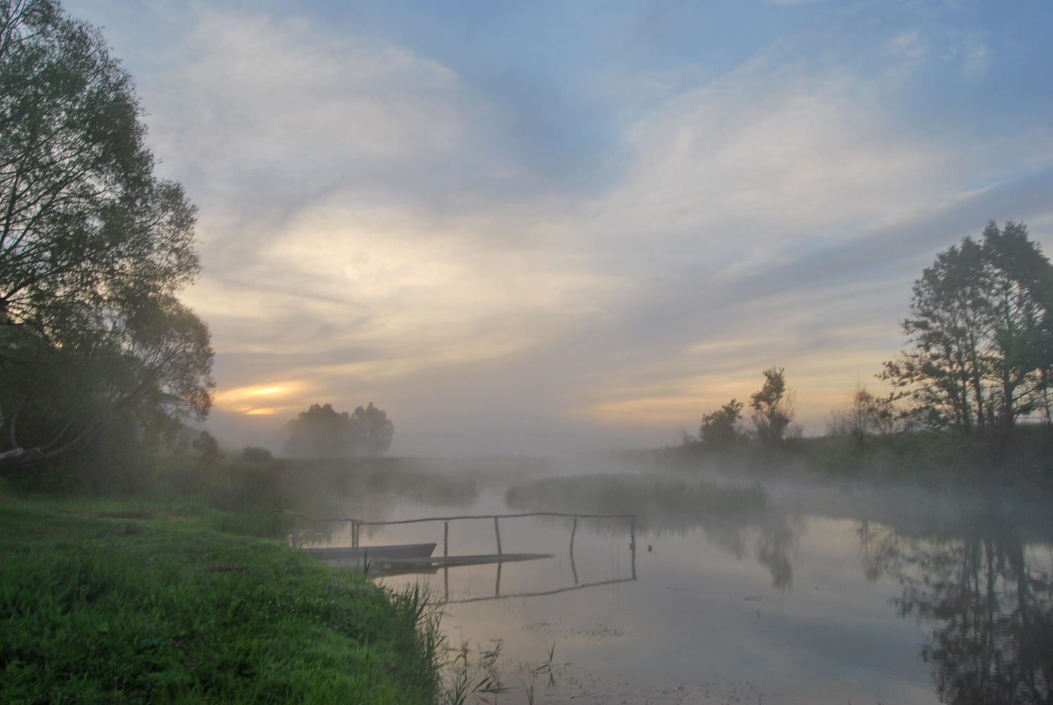 photo "***" tags: landscape, fog, morning, river, sunrise, Псёл