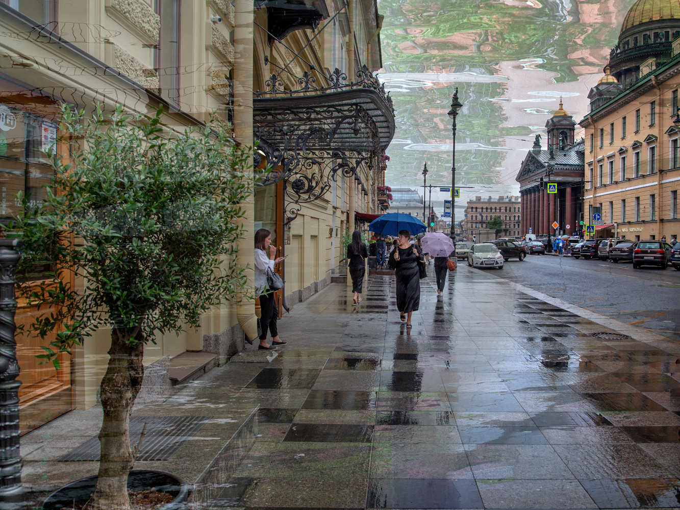 фото "Город дождей..." метки: город, стрит-фото, фотомонтаж, 