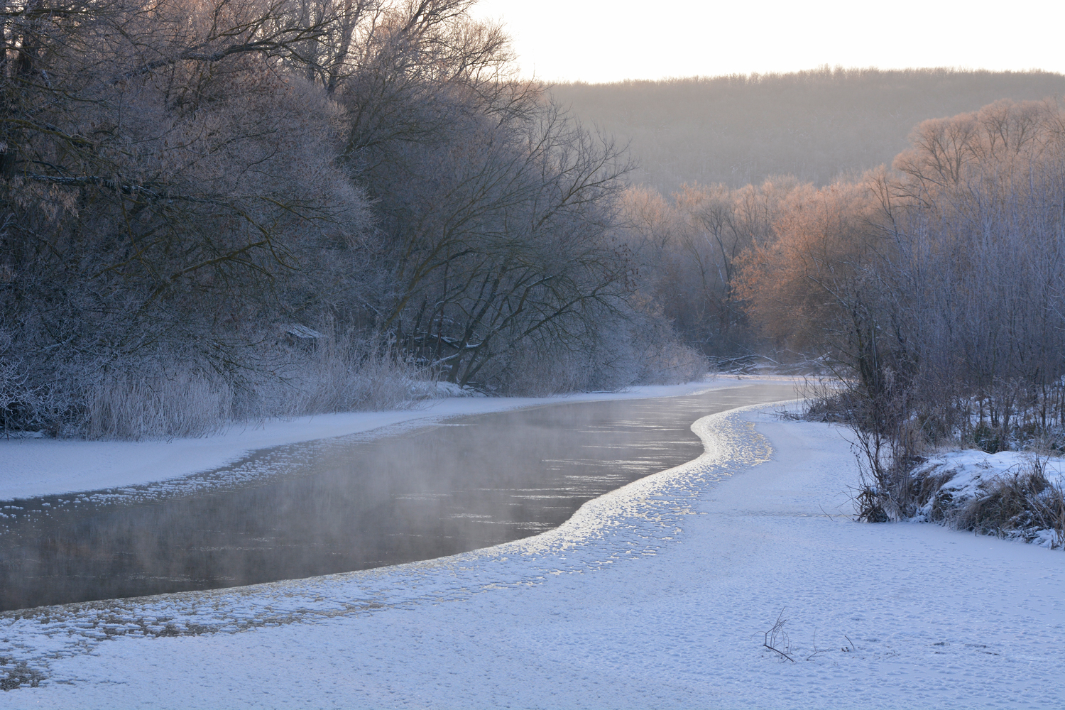 photo "***" tags: landscape, morning, river, winter, Нежеголь, мороз