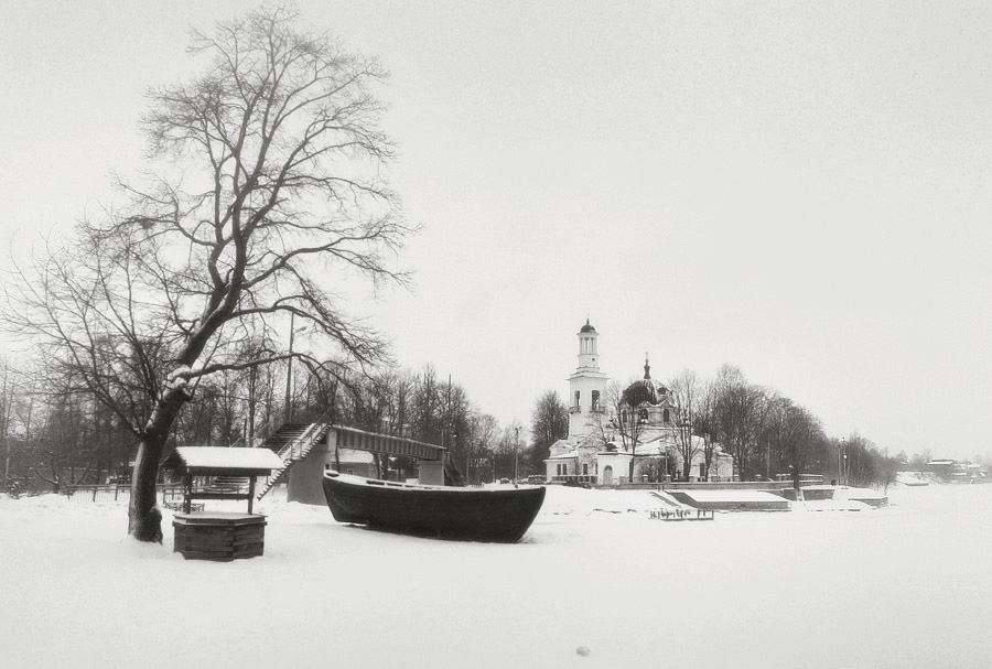 фото "В январе" метки: пейзаж, путешествия, черно-белые, берег