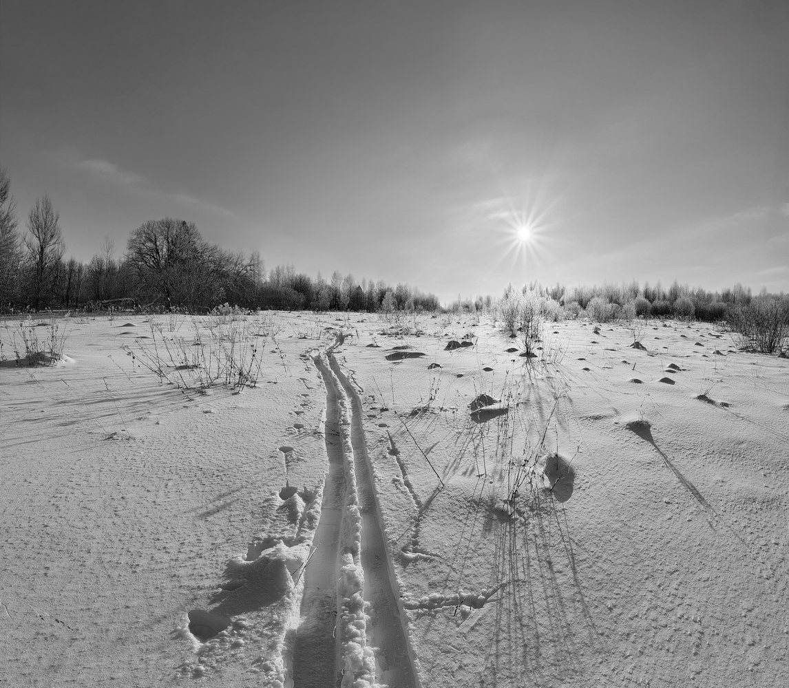 photo "***" tags: landscape, nature, snow, sun, winter, контражур, монохром