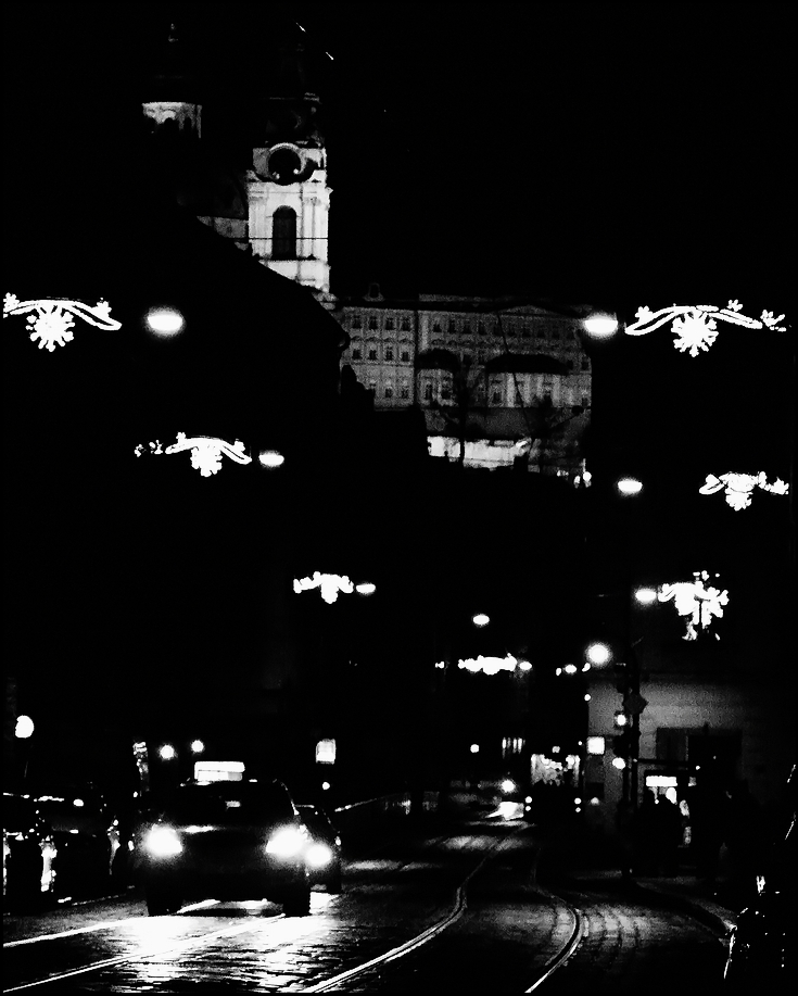 photo "Ночная атмосфера-6" tags: black&white, Prag, Prague, Praha