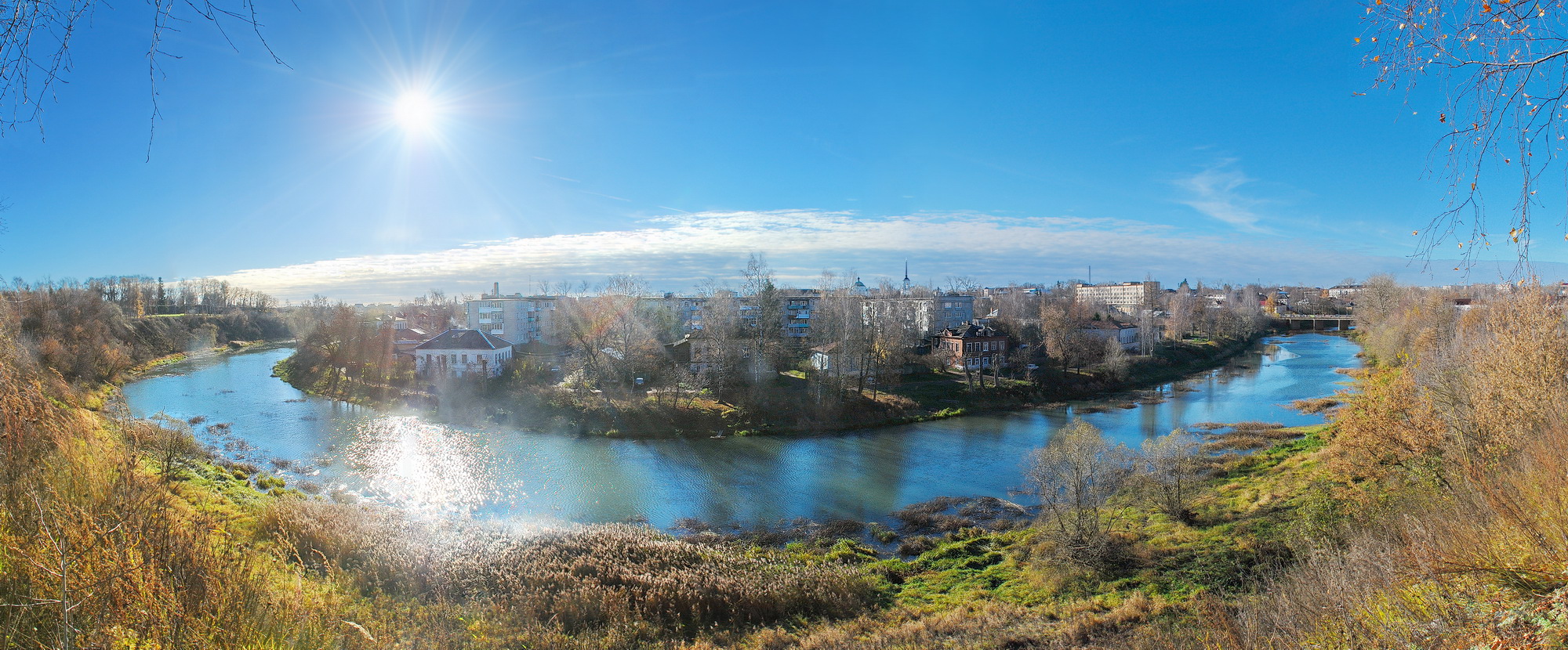 photo "***" tags: landscape, city, Kashin small town., Kashinka river, г. Кашин, контражур, р. Кашинка