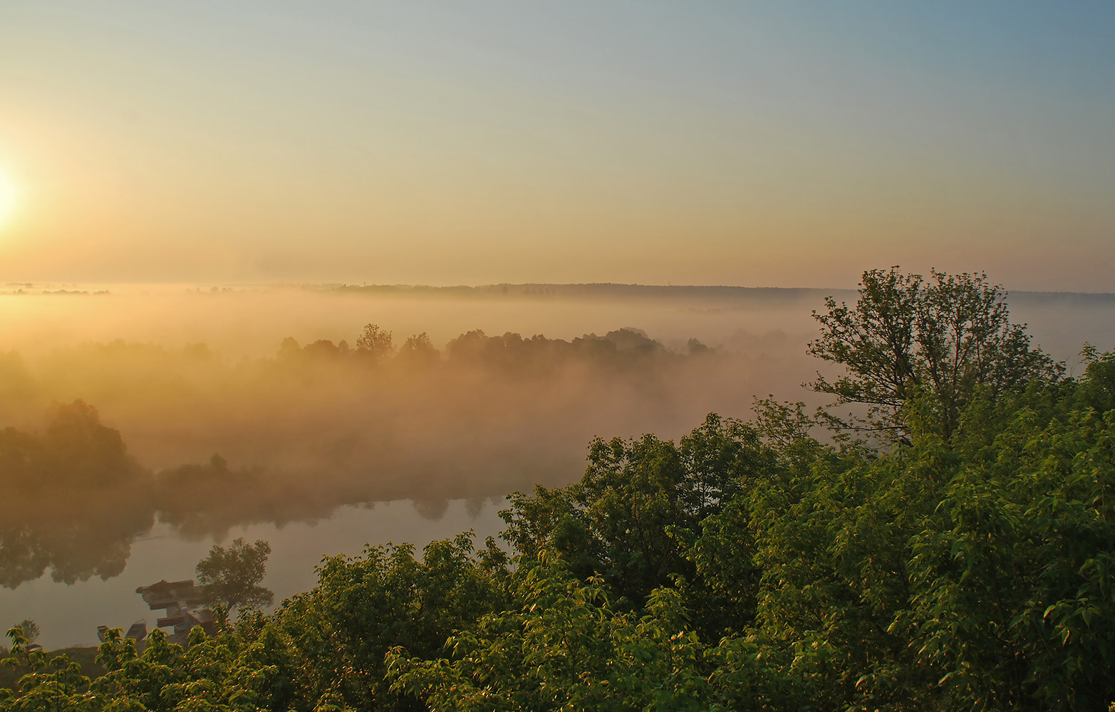 photo "***" tags: landscape, fog, morning, river, sunrise, Псёл, Рыльск