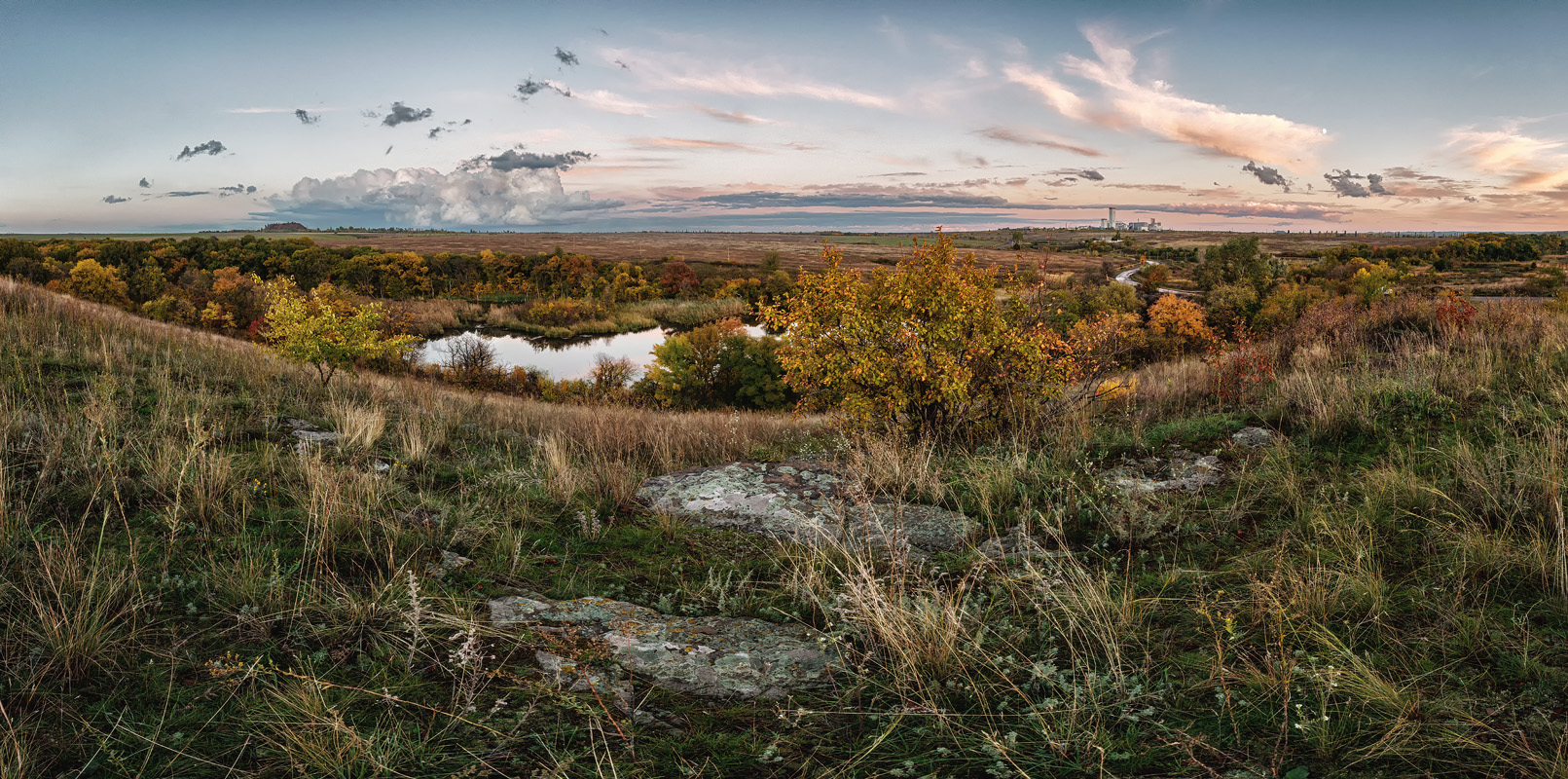 фото "Ландшафт Донецкого кряжа" метки: пейзаж, природа, панорама, Донецкий кряж, балка, ставок, степь