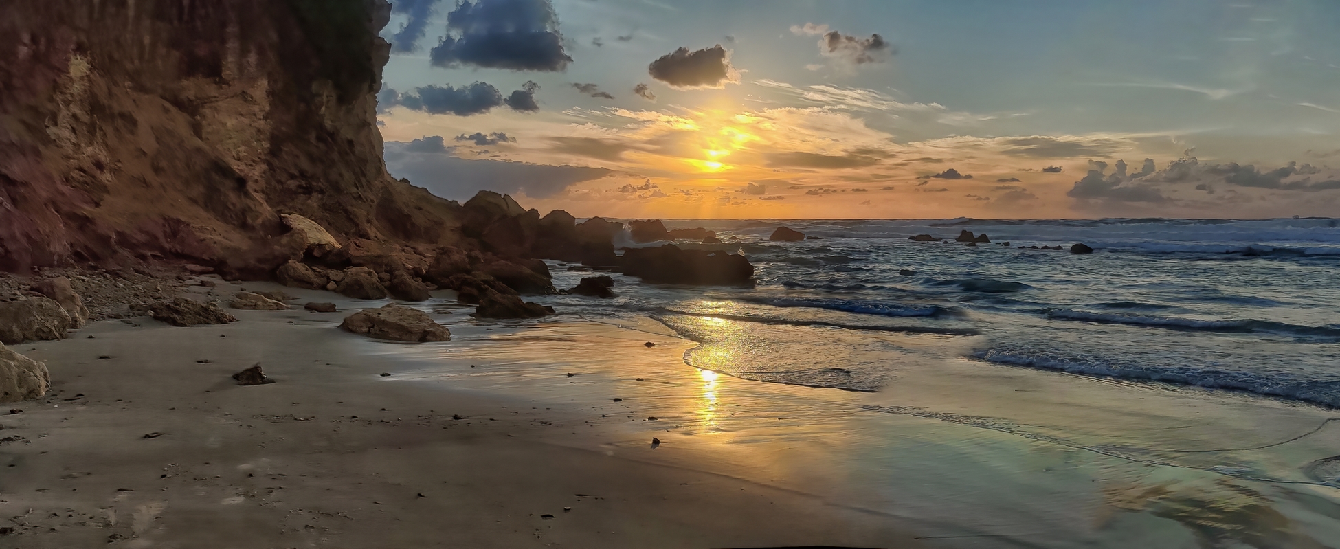 фото "Закатная история" метки: панорама, Израиль.Хадера.Пляж Гиват Ольг