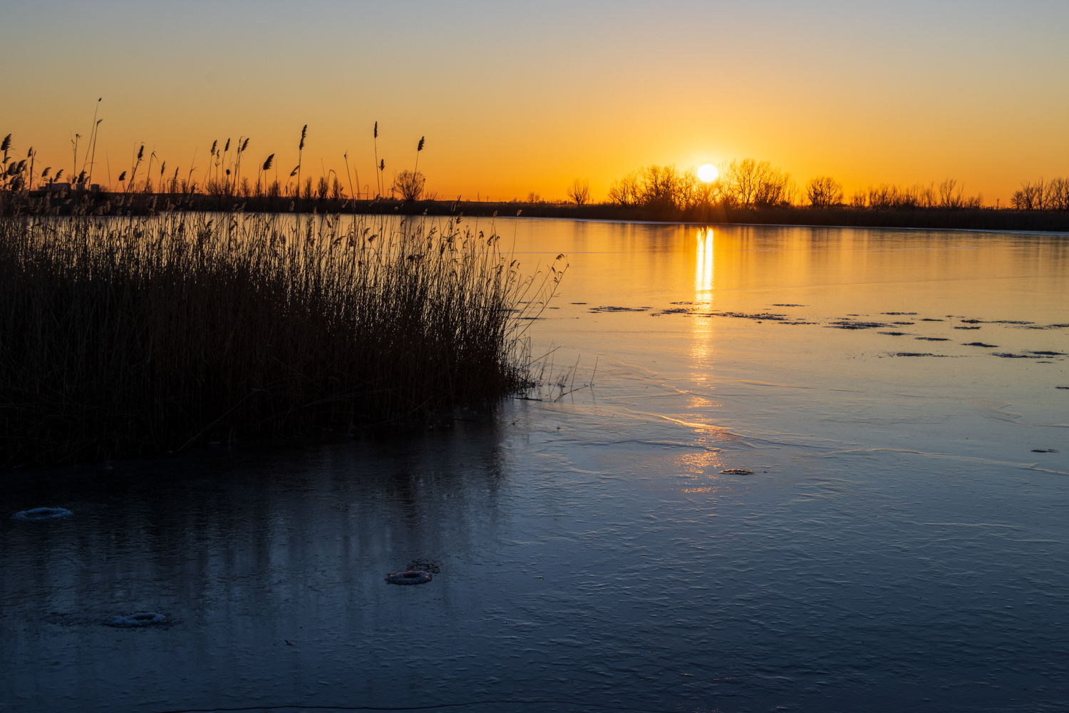 фото "Зимний закат на Голубом озере." метки: пейзаж, природа, 