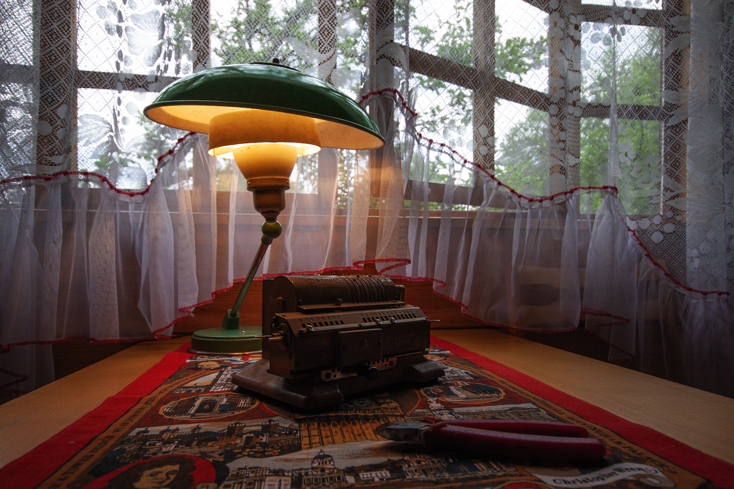 фото "лампа с зеленым абажуром, старенький Феликс и примкнувшие к ним бокорезы" метки: , 