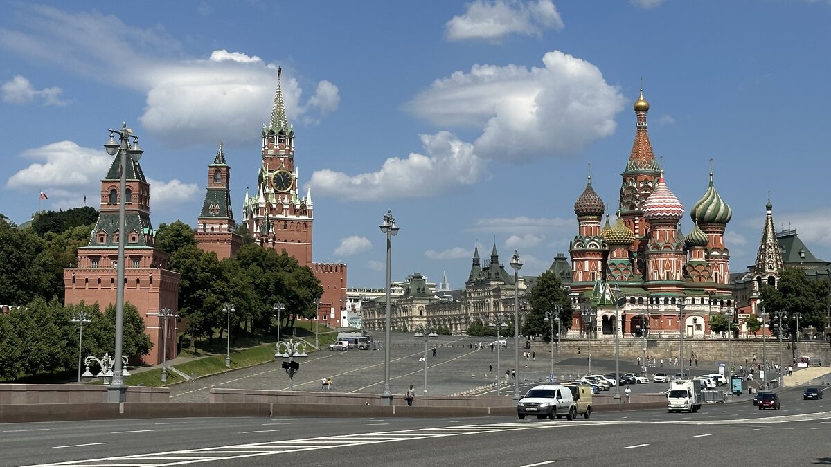 фото "Москва" метки: пейзаж, архитектура, город, Васильевский спуск, Москва, Спасская башня, храм Василия Блаженного