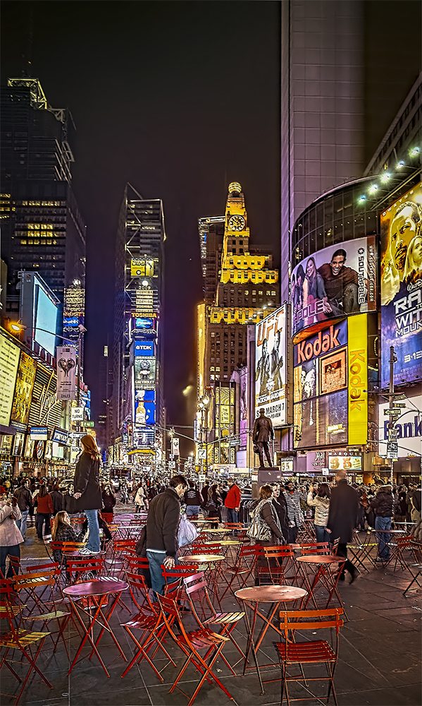 photo "Red chairs in Times Square" tags: misc., 