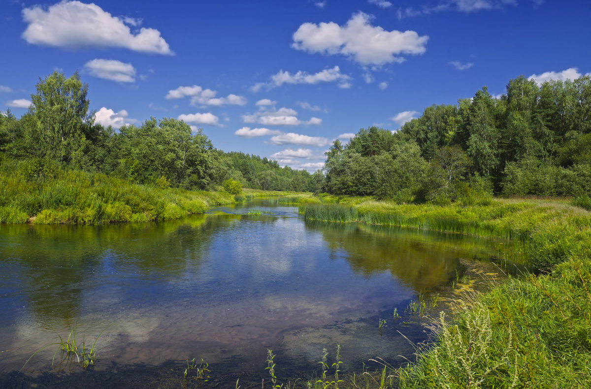 photo "***" tags: landscape, clouds, reflections, river, sky, глубинка