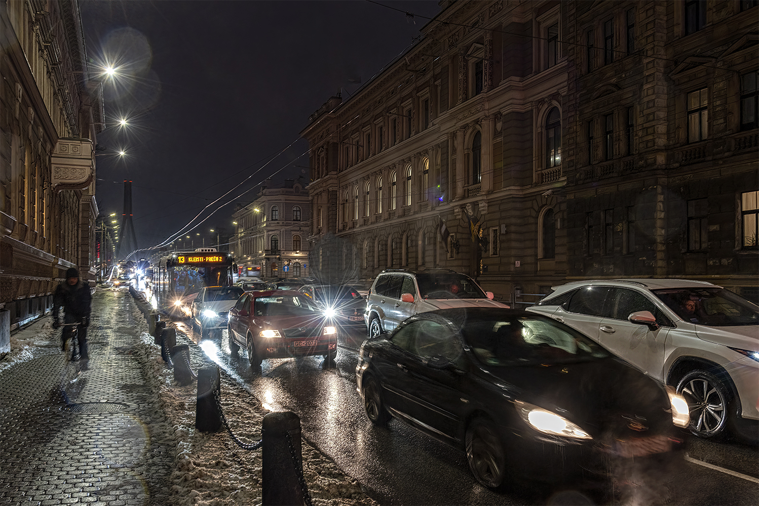 photo "At Night in Riga" tags: street, 
