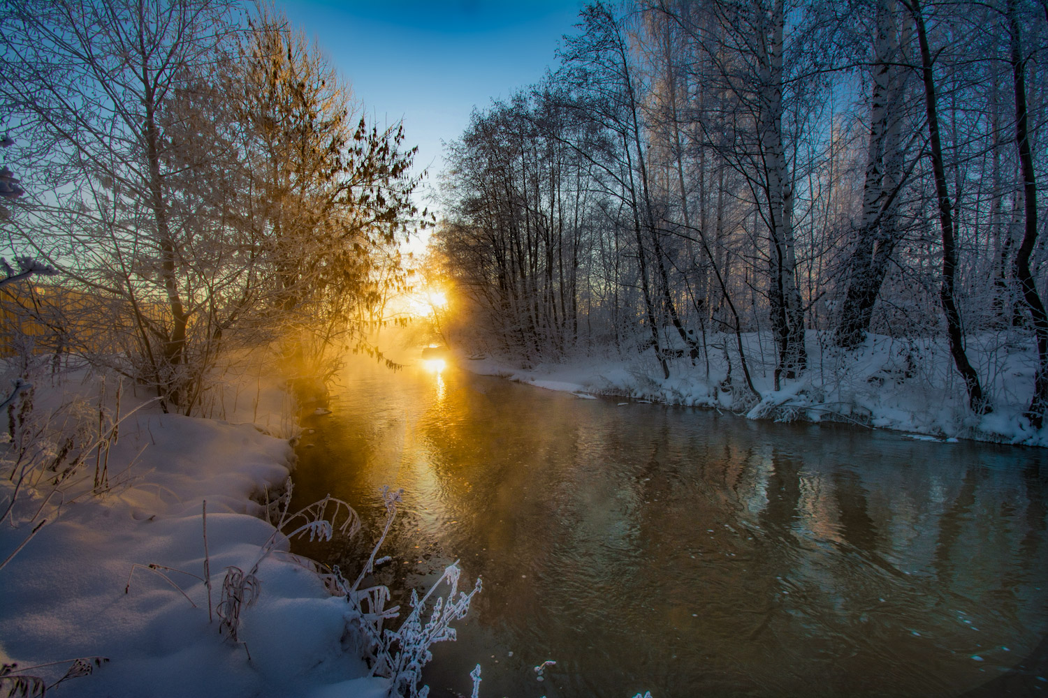 фото "Зимний рассвет на речке" метки: пейзаж, 