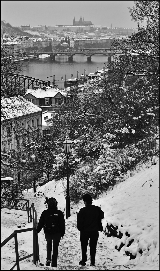 photo "Зимняя атмосфера-2" tags: black&white, Prag Prague Praha