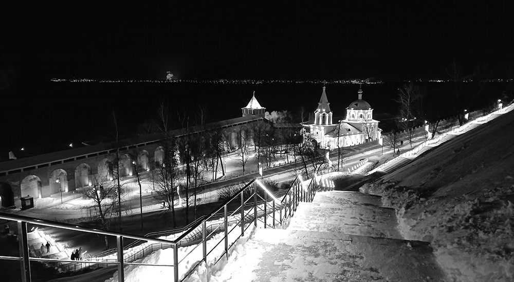 photo "***" tags: architecture, street, black&white, Нижегородский Крель, Церковь Симеона Столпника