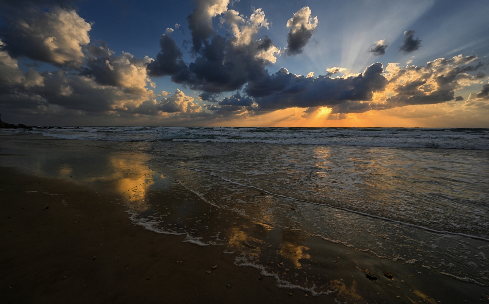 фото "Закатная история" метки: пейзаж, Израиль.Хадера.Пляж Гиват Ольг