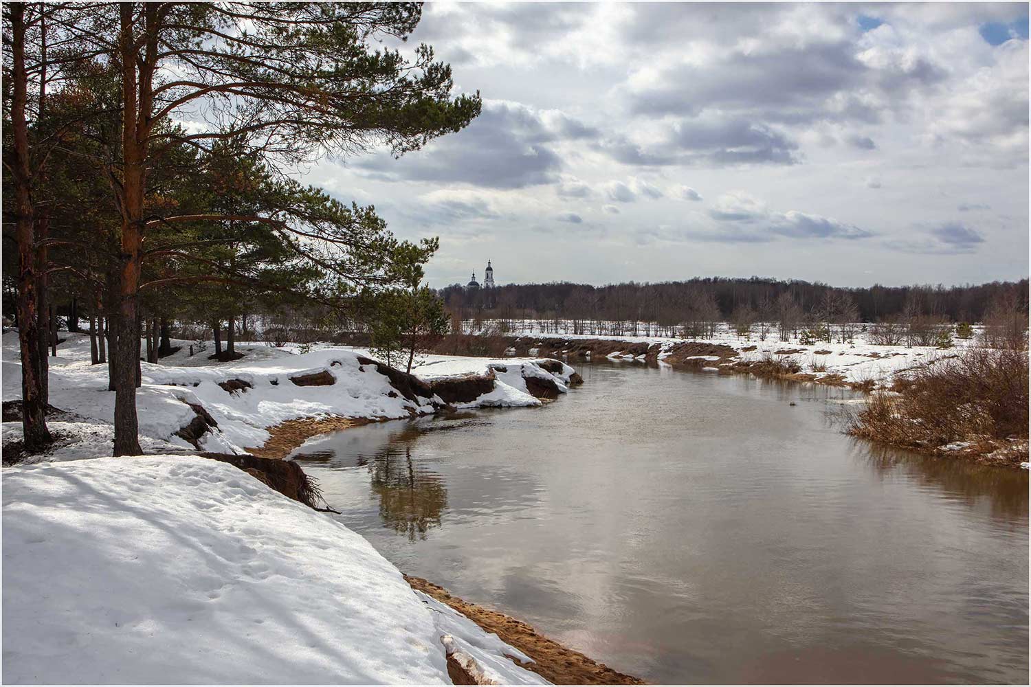 фото ""Последний снег"" метки: пейзаж, Река Шерна, Филипповское, весна, вода, река