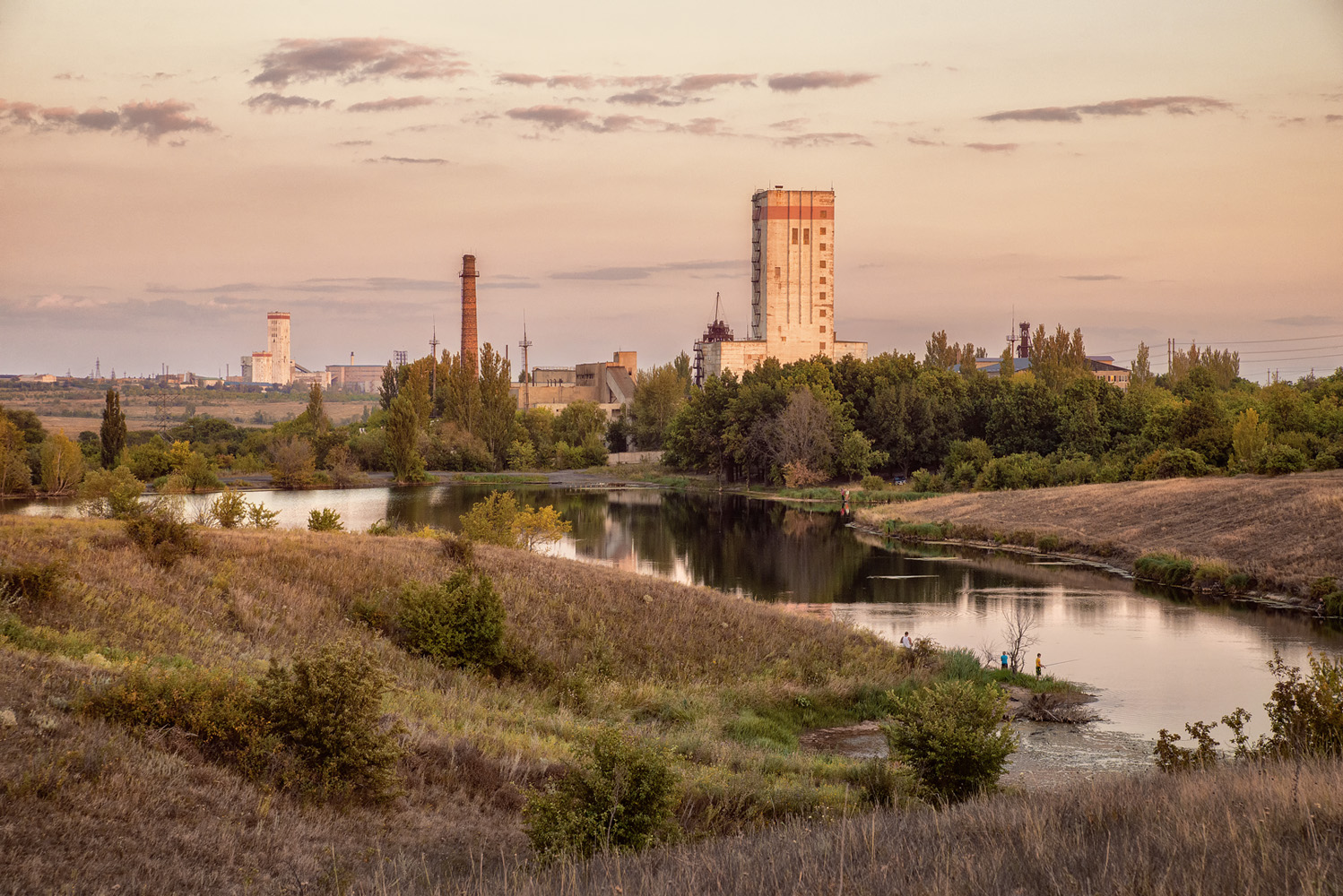 photo "***" tags: landscape, evening, pond, ставок, шахта